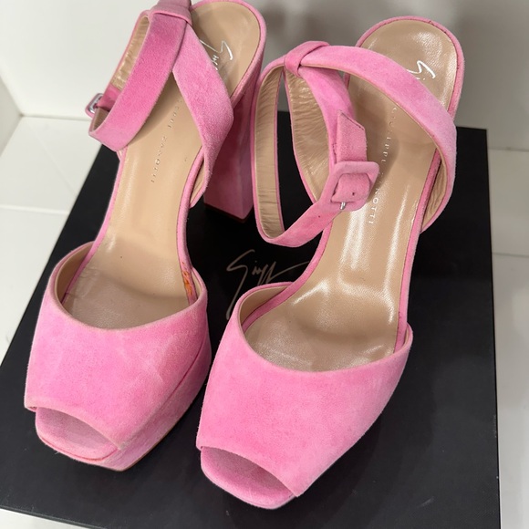 Giuseppe Zanotti Shoes - Giuseppe Zanotti Women’s size 38.5, pink suede, platform open toe heels